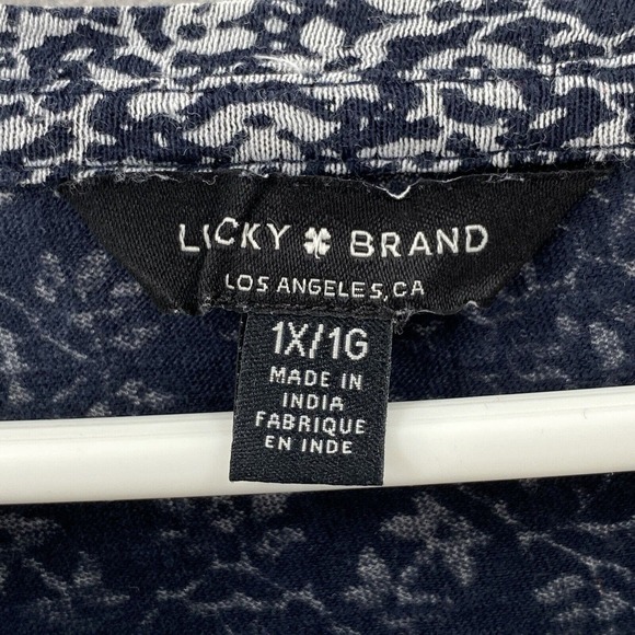 Lucky Brand Tunic Top Womens‎ 1X Boho Peasant Blouse Floral Ditsy Paisley - Picture 11 of 14